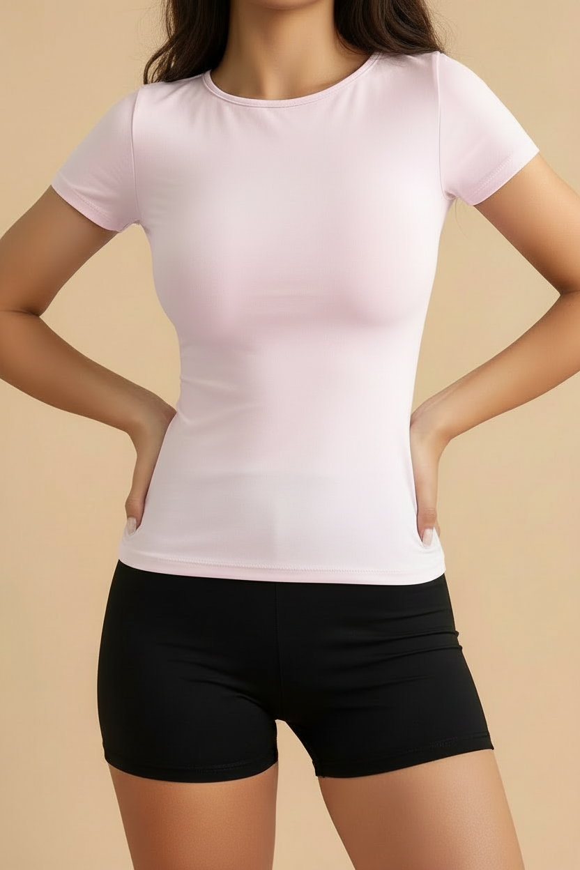 T-shirt Rose - coupe ajustée